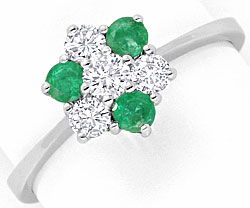 Foto 1 - Smaragd Diamant-Ring, Emeralds und Brillanten-Weißgold, S4453