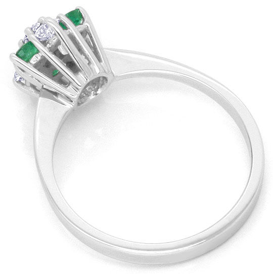 Foto 3 - Smaragd Diamant-Ring, Emeralds und Brillanten-Weißgold, S4453