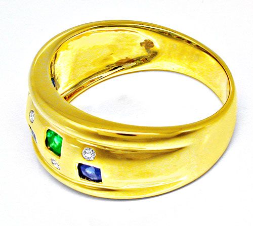 Foto 3 - Schöner Brillant Safir Smaragd Ring, S8495