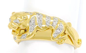Foto 1 - Diamantbandring Panther mit 0,15ct Brillanten, Gelbgold, S9708